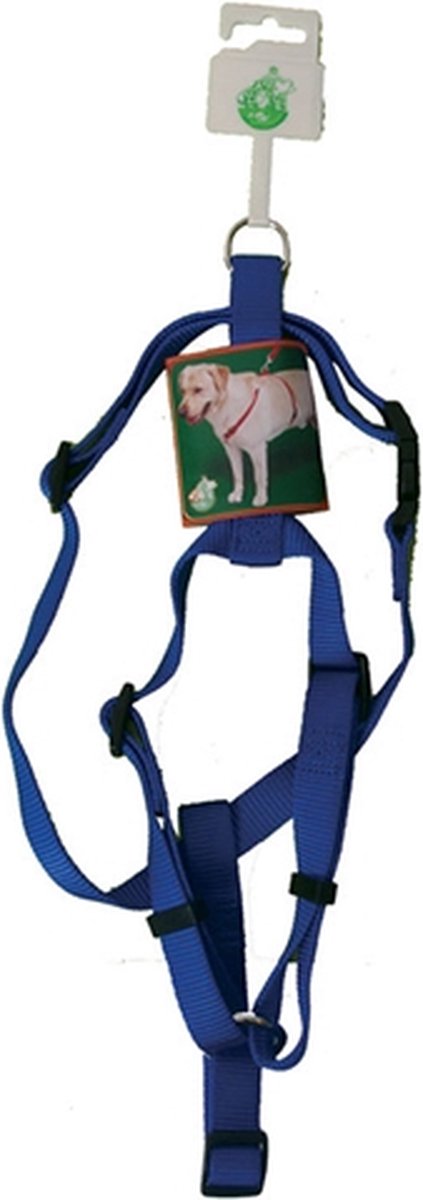 Boon Nylon Verstelbaar Tuig Blauw 25 MMX HALS 75 CM-BUIK 95 C