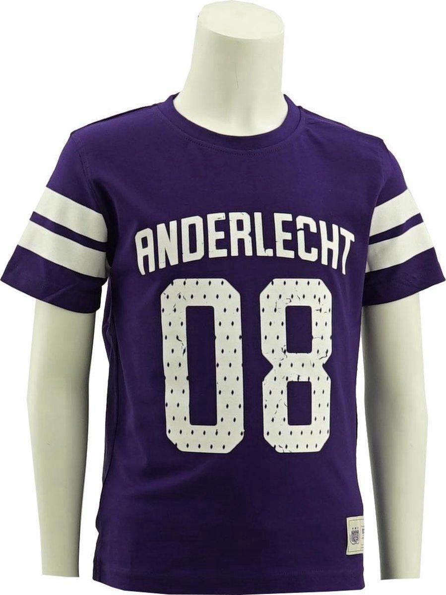 RSC Anderlecht paars t-shirt kids 08 maat 146/152 (11 a 12 jaar)
