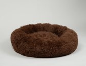 Fluffies - Donut Hondenmand S - Koffiebruin - 60 CM - Zacht en Fluffy - Wasbaar en Antislip