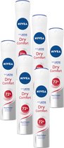 NIVEA Dry Comfort Deodorant Spray - 6 x 200 ml - Anti-Transpirant - Voordeelverpakking