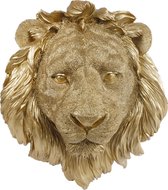 Wandsculptuur - "Lion" - goud - polystone - 27 x 14 x 33 cm