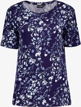 TwoDay dames T-shirt met bloemenprint - Zwart - Maat S
