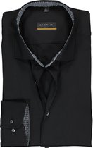 ETERNA slim fit performance overhemd - superstretch lyocell - zwart (zwart-grijs dessin contrast) - Strijkvriendelijk - Boordmaat: 40