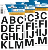 Stickervelletjes 112x A-Z alfabet plak letters zwart 25 mm