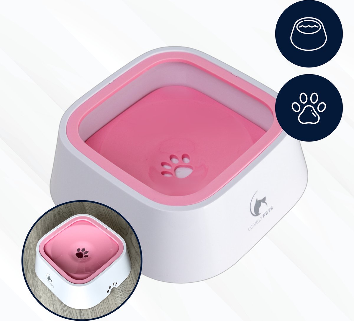 Bol.com Lovely Pets - Drinkbak voor honden - Drinkbak hond - Waterbak hond - Anti knoei - Anti lek - Vermindert slobberen - Onde... aanbieding