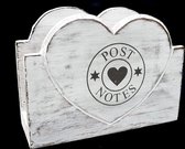 Postbak hart antique white 20 cm