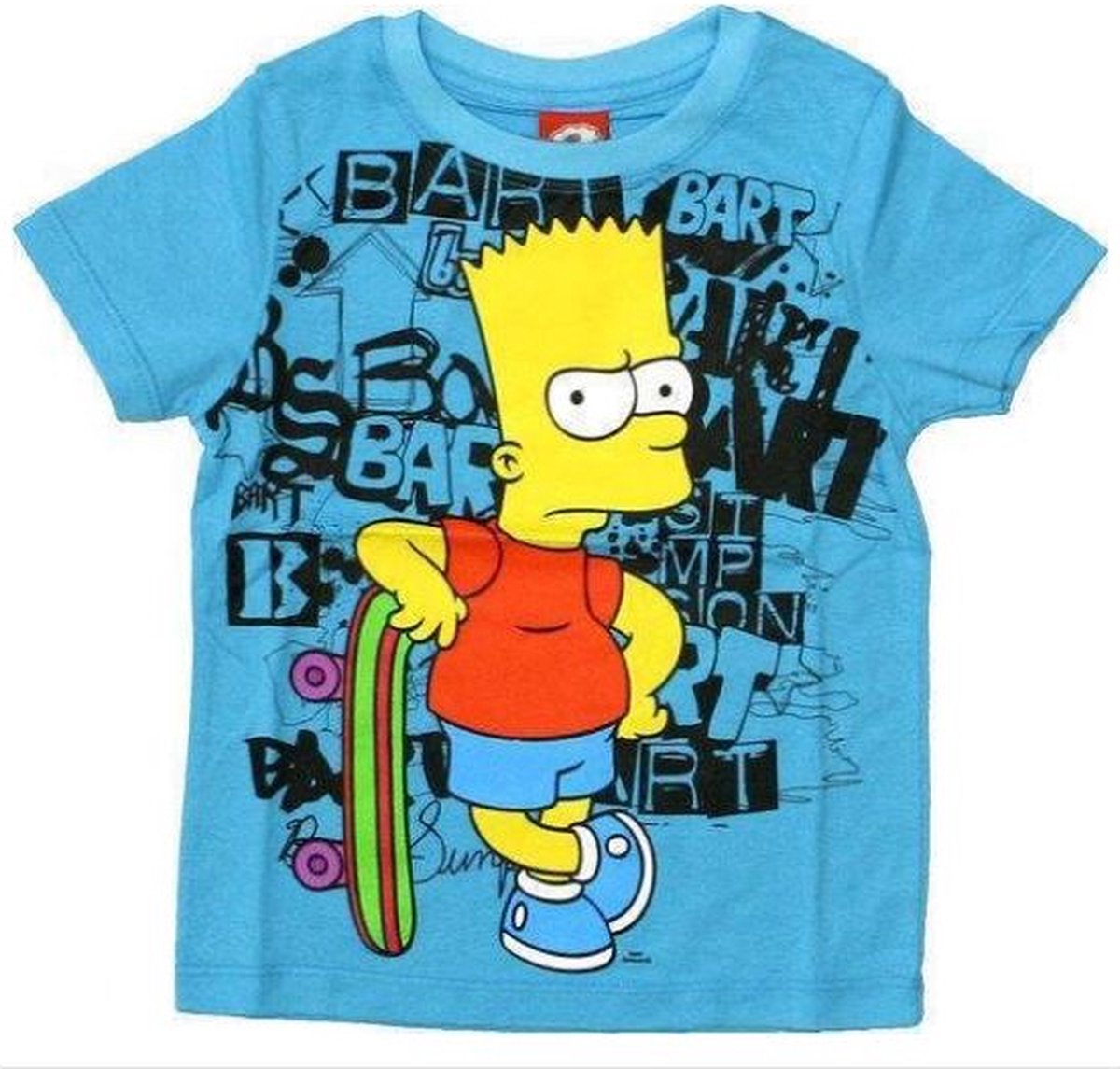 The Simpsons Jongens T-shirt - Blauw - Bart Simpson met Skateboard - Maat 104