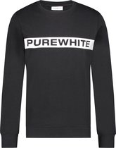 Purewhite -  Heren Regular Fit   Sweater  - Zwart - Maat XL