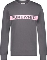 Purewhite -  Heren Regular Fit   Sweater  - Grijs - Maat XL