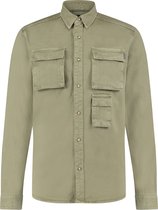 Purewhite -  Heren Regular Fit    Overhemd  - Groen - Maat XXL