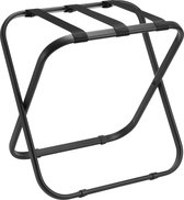 Kofferrek Roootz Traveler Zwart Staal met Zwarte Nylon banden | Compact opvouwbaar | Bagagerek Modern Design