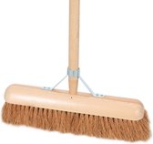 Synx Tools  Coco Bezem binnen 30 cm - Zachte bezems - Zaalveger - Bezemsteel - Veger - Tuin - Schoonmaken - Zachte binnen bezem kokos Met steel 150cm