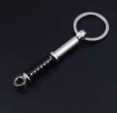 Auto Sleutelhanger - Schokdemper Veer Zwart - Keychain Sleutel Hanger Cadeau - Auto Accessoires