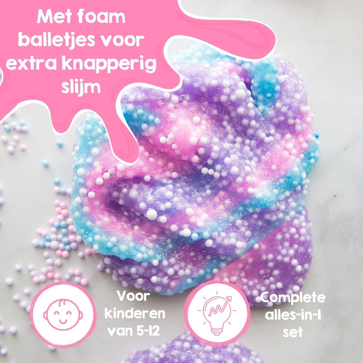Allerion Unicorn Slijm Kit - Compleet Kant-en-Klaar Slijmpakket voor Kinderen - Sensorisch Speelgoed Pakket - Knutselpakket Jongens & Meisjes - Maak je eigen Glitter Slime — afbeelding 2