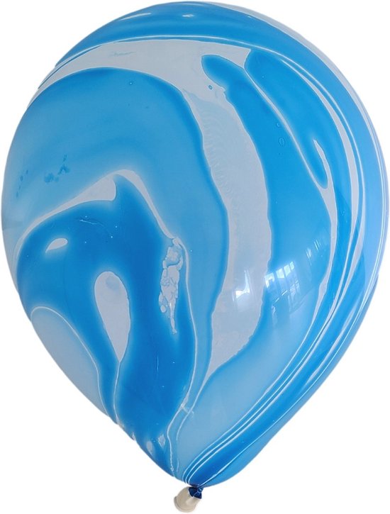 Marmer Ballonnen - Blauw (10 stuks / 30 CM)