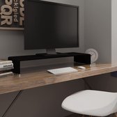Decoways - Tv-meubel/monitorverhoger zwart 90x30x13 cm glas