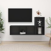 Decoways - 2-delige Tv-meubelset spaanplaat zwart