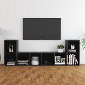 Decoways - 3-delige Tv-meubelset spaanplaat hoogglans grijs