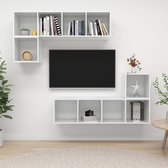 Decoways - 4-delige Tv-meubelset spaanplaat hoogglans wit