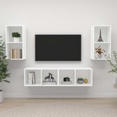 Decoways - Tv-wandmeubelen 4 stuks spaanplaat wit