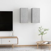 Decoways - Tv-meubelen 2 stuks 30,5x30x60 cm spaanplaat betongrijs
