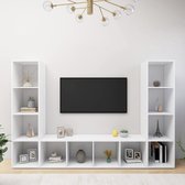 Decoways - Tv-meubelen 3 st 142,5x35x36,5 cm spaanplaat wit