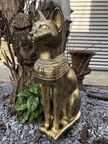 Bastet de Egyptische katten godin, sculptuur, kat figuur polystone, als antiek