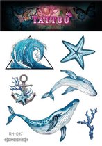 Temporary tattoo | tijdelijke tattoo | fake tattoo | oceaan thema | 150 x 105 mm