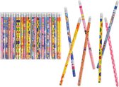 24 stuks potloden multicolor met gum