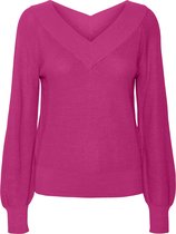 Vero Moda VMNEWLEXSUN LS DOUBLE V-NECK BLOUSE GA Dames Trui - Maat L