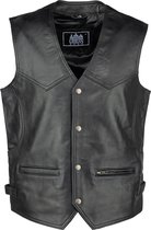 Urban 5884® Billy -Leren vest heren zwart lams leer gewaxt XXXL