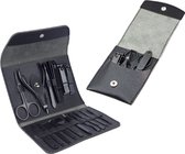 Manicure set - Pedicure set - Travel kit - RVS - 20 delig - Nagelknipper - Vijl - Cadeau -  PU Leer - Zwart