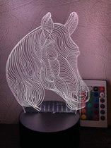 Klarigo®️ Nachtlamp – 3D LED Lamp Illusie – 16 Kleuren – Bureaulamp – Paarden Lamp – Sfeerlamp – Nachtlampje Kinderen – Creative lamp - Afstandsbediening