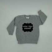 Baby Sweater - How You Doing? - Lichtgrijs - Maat 74