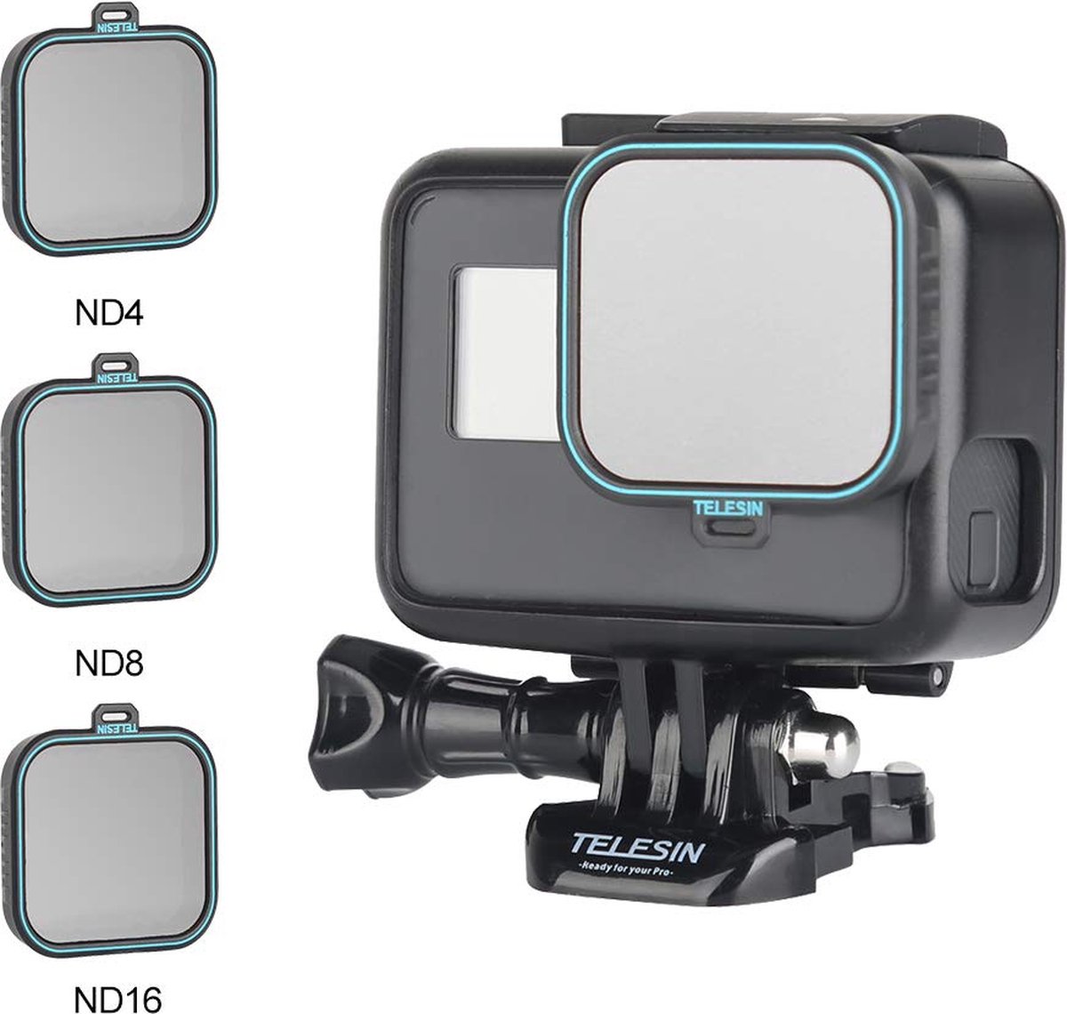 TELESIN Neutrale Dichtheid Filter l ND Filters Set | Lens Beschermer l Lens Cap l Lens Beschermer + CPL Filter Set | Zwart