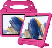 Hoes Kinderen Geschikt voor Samsung Galaxy Tab A8 - Kids Case Ultra - Draagbare tablet kinderhoes met handvat – Roze