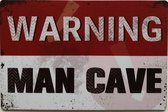 Metalen wandbord warning mancave kroeg horeca wanddecoratie bar 20 x 30cm