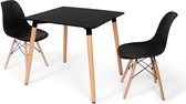 BAM-Meubel Eetkamerset 3-delig Ponti + Jaxx Zwart - Eettafel Met 2 Stoelen