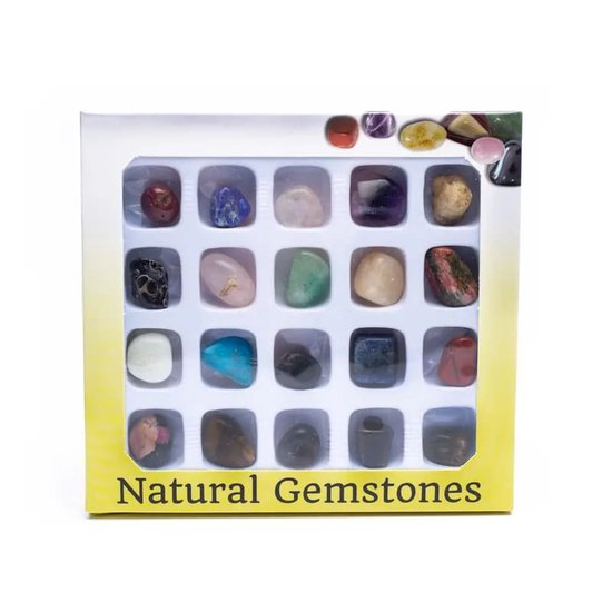Natural Gemstones - Geschenkdoosje - 20 getrommelde edelstenen