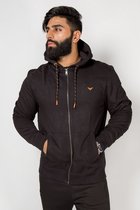 Zwarte Hoodie heren met rits en capuchon - Light Sport Sweater - Maat S