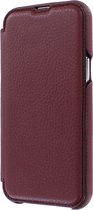 iPhone 13 Pro Max Bookcase hoesje - Graffi - Effen Bordeaux - Leer