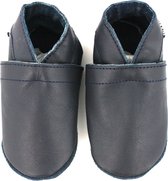 Leren Baby Slofjes | 3 tot 18 maanden | Maat: 16 (3-6 maanden) | 100% echt leer | Kleur: navy / donker blauw