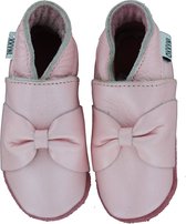 Baby Slofjes Leer | Soft Zool | 3 tot 18 maanden | Maat: 17 (6-9 maanden)| 100% echt leer | Kleur: roze
