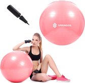 Springos Fitness Bal | Zitbal | Yoga Bal | Fitness | Roze| Inclusief Pomp | 75 cm
