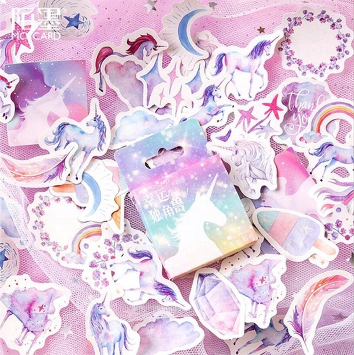 Unicorn Stickers 46 stickers – Bullet Journal, Planner & Scrapbook Stickers – Sinterklaas & Kerstcadeau – Schoencadeau – Cadeaus onder €5