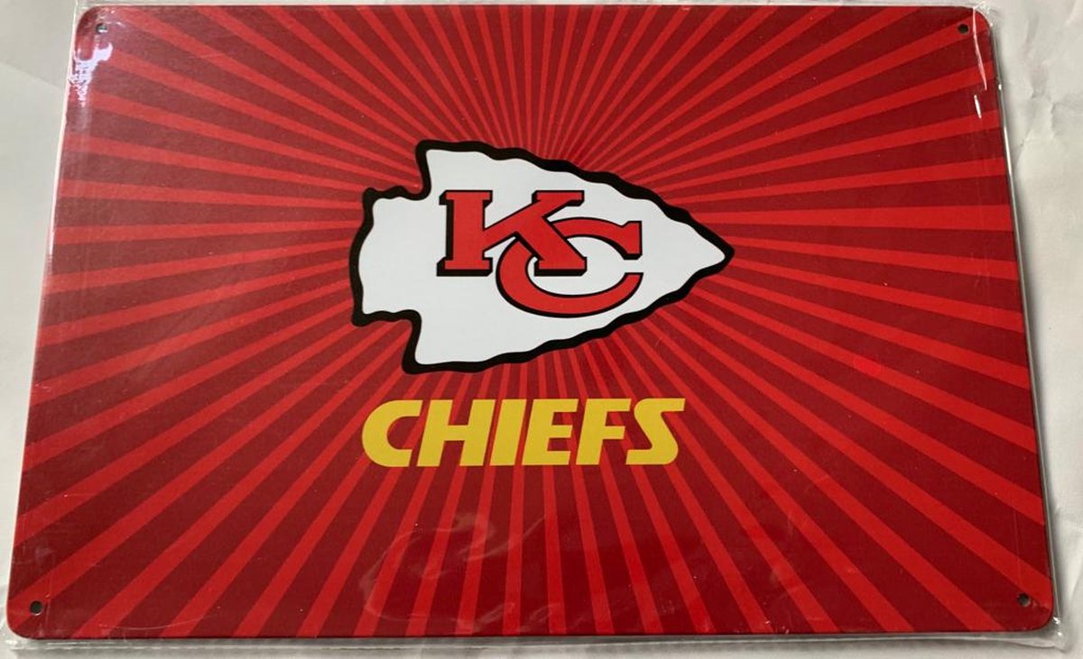 USArticlesEU - Metalen kentekenplaat -Kansas City Chiefs - American Football - Gridiron - NFL - license plate - decor - muurplaat - americana