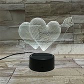 3D Led Lamp Met Gravering - RGB 7 Kleuren - Liefde