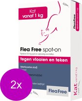 Flea Free Spot-On Kat - Anti vlooien en tekenmiddel - 2 x 1 pip
