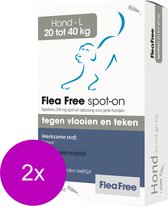 Flea Free Spot-On Hond 20-40 Kg 1 pip - Anti vlooien en tekenmiddel - 2 x Large