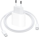 USB C Lader met USB C naar USB C Laadkabel - 1 Meter Lang - 20W Quick en Fast Charge - Wit